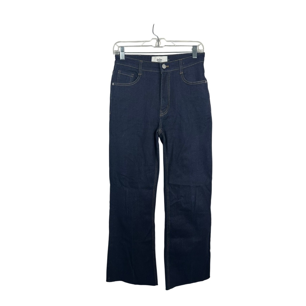 Atelier Nain Straight Leg Jeans Women M Indigo Blue Excellent Raw Hem High Rise